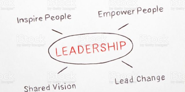 Leadership concept diagram stock photo