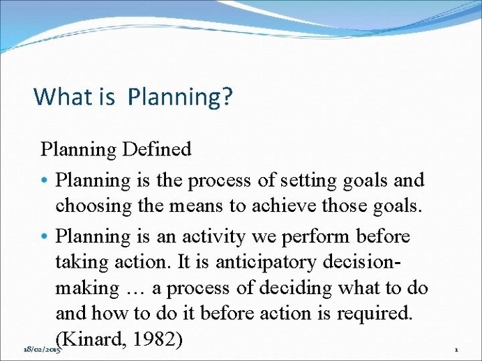 What Is Planning